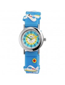 Montre analogique pour enfants, motif avions et bracelet en silicone bleu 50391 MC Timetrend 15,00 €