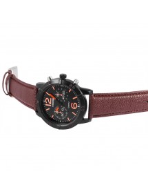 Montre Aerostar pour homme avec bracelet imitation cuir marron