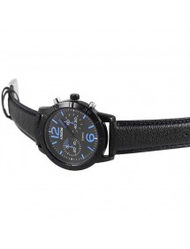 Montre Aerostar pour homme avec bracelet imitation cuir noir