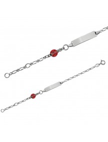 Baby identity bracelet in rhodium silver with a red ladybug 3180299 Suzette et Benjamin 36,00 €