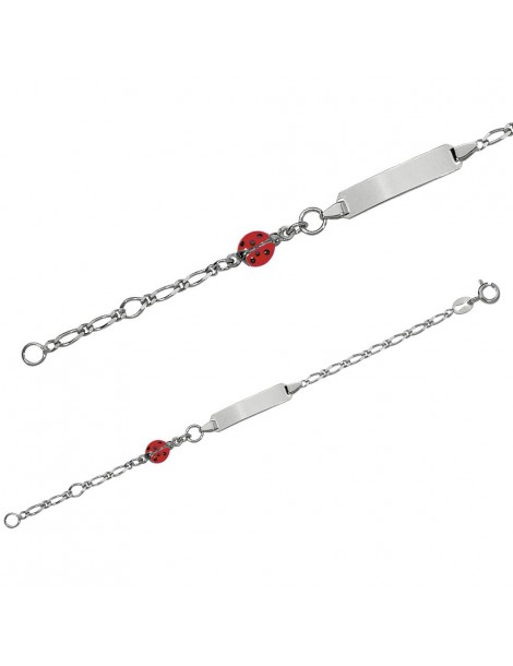 Bracciale per bebè in argento rodiato con una coccinella rossa 3180299 Suzette et Benjamin 36,00 €