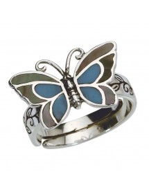 Bague papillon bleu avec nacre en argent massif vieilli - Taille 52 à 56 3111233PM Laval 1878 22,00 €