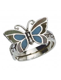 Bague papillon bleu avec nacre en argent massif vieilli - Ajustable de 58 à 62 3111233GM Laval 1878 16,50 €