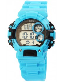 Montre numérique à Quartz 4YOU, bracelet Silicone bleu clair 250010001 4You 19,50 €