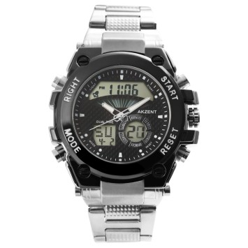 Montre digital et aiguilles Akzent pour homme avec bracelet en métal 2420024-001 Akzent 29,90 €