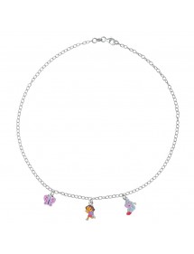 DORA L'EXPLORATRICE, collana con ciondolo babbuino e farfalla in argento rodiato e smalto 3170967 Dora l'exploratrice 24,00 €