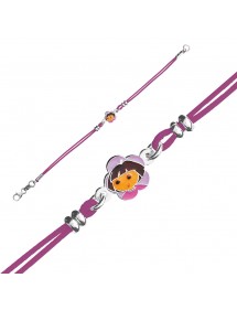 Bracelet cordon coton fuchsia DORA L'EXPLORATRICE en argent rhodié et émail 3181067 Dora l'exploratrice 49,90 €