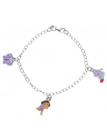 Bracelet pampilles DORA L'EXPLORATRICE, Babouche et papillon en argent rhodié et émail 3181062 Dora l'exploratrice 24,00 €