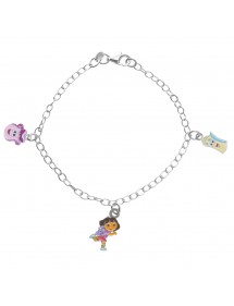 Bracelet pampilles DORA L'EXPLORATRICE, sac à dos et carte en argent rhodié et émail 3181063 Dora l'exploratrice 79,90 €