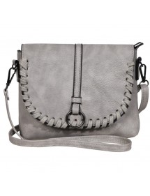 Bolso de piel sintética con bandolera - Gris 3600131-002 FD Bijoux 16,00 €