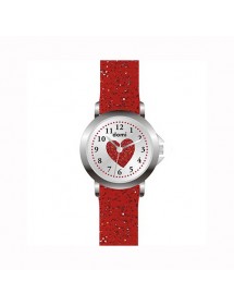 Montre fille Domi, avec coeur et bracelet plastique rouge pailleté 753979 DOMI 29,90 €