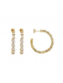 Open earrings in gold plated adorned with cubic zirconia 3230212 Laval 1878 69,90 €