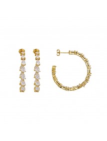 Open earrings in gold plated adorned with cubic zirconia 3230212 Laval 1878 69,90 €