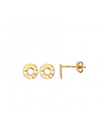 Round stud earrings with openwork LOVE in gold plated 3230232 Laval 1878 29,90 €