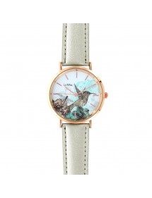 Lutetia Uhr mit Vogelmotiv Zifferblatt und synthetischem Silberarmband 750137 Lutetia 38,00 €