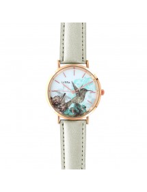 Lutetia Uhr mit Vogelmotiv Zifferblatt und synthetischem Silberarmband 750137 Lutetia 38,00 €