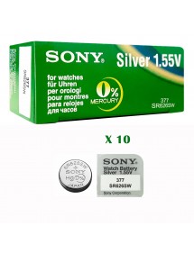 1 Box 10 Button cells 377 Sony SR626SW mercury 4937710-10 Sony 17,90 €