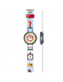 Montre pour enfant "Course auto" boîtier et bracelet plastique