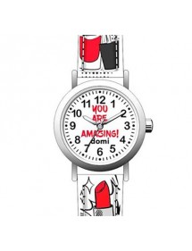 Girl's watch "Make-up" metal case and white synthetic strap 753971 DOMI 29,90 €