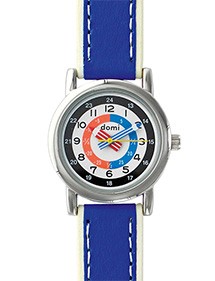 Montre pédagogique DOMI, bracelet synthétique bleu