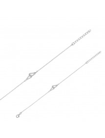 Double hoop bracelet in the shape of a drop in rhodium silver, zirconium oxides 318503 Laval 1878 24,00 €