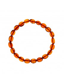 Cognac-colored oval amber elastic bracelet 3180442 Nature d'Ambre 54,00 €