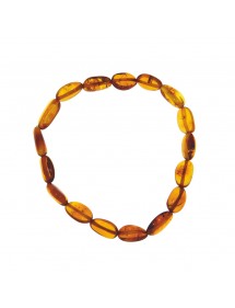 Elastic bracelet in elongated amber cognac color 31812566 Nature d'Ambre 29,90 €