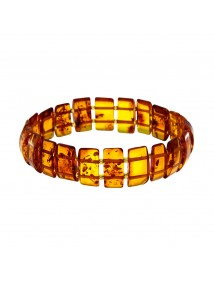 Elastic bracelet in rectangular cognac amber 3180555 Nature d'Ambre 62,00 €