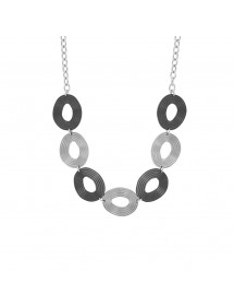 Collier One Man Show cercles argentés et noirs en acier et chaine - 45cm 31710223N One Man Show 72,00 €