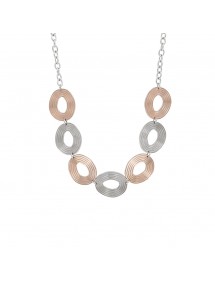 Silver and gold steel circles necklace with chain - 45cm 31710223 One Man Show 72,00 €