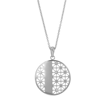 Collier One Man Show Acier avec pendentif rond ajouré orné de cristaux blancs 317678 One Man Show 36,00 €