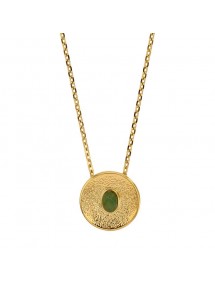 Collier en acier martelé doré et aventurine 317673V One Man Show 35,00 €