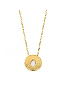 Collier en acier martelé doré et pierre synthétique blanche 317673B One Man Show 35,00 €