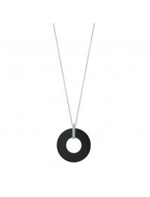 Collier en forme de cercle en céramique noire et acier 3171088 One Man Show 28,50 €