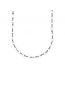 Collier losanges en céramique blanche reliés par des maillons acier 31710124B One Man Show 79,90 €