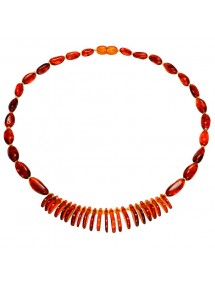 Collier pierres arrondies et allongées Ambre cognac, fermoir à vis 31710745 Nature d'Ambre 129,90 €