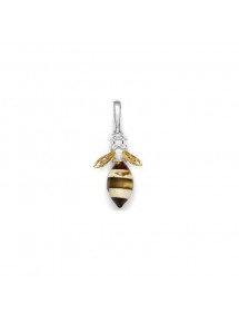 Honey amber and cognac bee pendant, rhodium and gilded silver 31610537 Nature d'Ambre 32,00 €