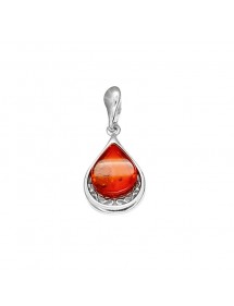 Pendentif Ambre en forme de goutte sur armature en argent rhodié 31610551 Nature d'Ambre 36,90 €