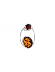 Pendentif pierres d'Ambre cognac et cerise, en argent rhodié 31610515 Nature d'Ambre 44,50 €