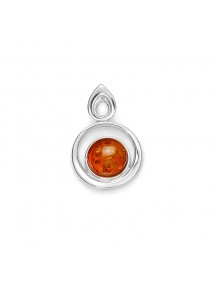 Pendentif rond en Ambre encerclée d'argent rhodié 31610548 Nature d'Ambre 33,00 €