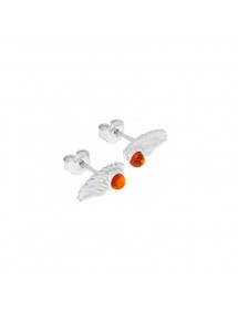 Boucles d'oreilles puces ailes en Ambre et en argent rhodié 31318211 Nature d'Ambre 26,00 €