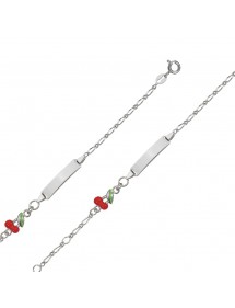 Bracciale identificativo bambina in argento rodiato con una ciliegia rossa 3180672 Suzette et Benjamin 42,00 €