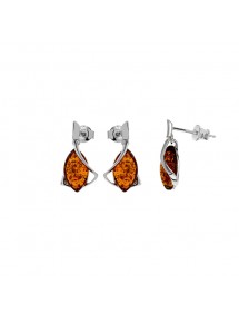 Boucles d'oreilles pierre d'Ambre ovale entourée d'une armature en argent rhodié 31318178 Nature d'Ambre 69,90 €