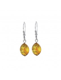 Boucles d'oreilles dormeuses en argent et ambre couleur miel 3130539 Nature d'Ambre 26,90 €