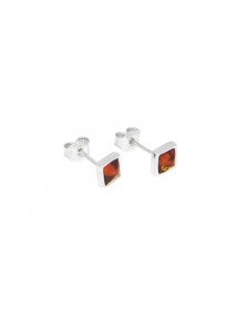 Orecchini quadrati in ambra e argento rodiato 3131665RH Nature d'Ambre 22,00 €