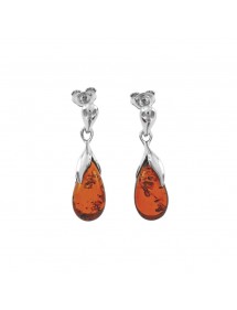 Orecchini in ambra a forma di goccia, montatura in argento rodiato 3131038RH Nature d'Ambre 56,00 €