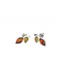 Boucles d'oreilles puces en argent rhodié en forme de feuille 3130955RH Nature d'Ambre 36,90 €