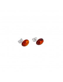 Boucles d'oreilles demi-rond ambre cognac et argent 3130421 Nature d'Ambre 18,90 €