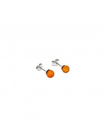 Boucles d'oreilles puce en Ambre couleur cognac et argent 3130510 Nature d'Ambre 18,50 €