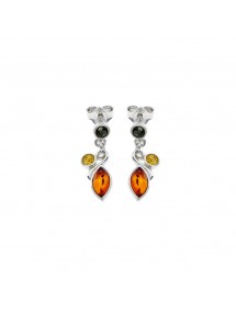 Mid-length amber earrings in silver 3130400 Nature d'Ambre 35,90 €